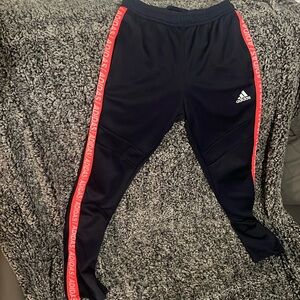 Adidas joggers youth girl medium like new gently worn Navy blue and pink